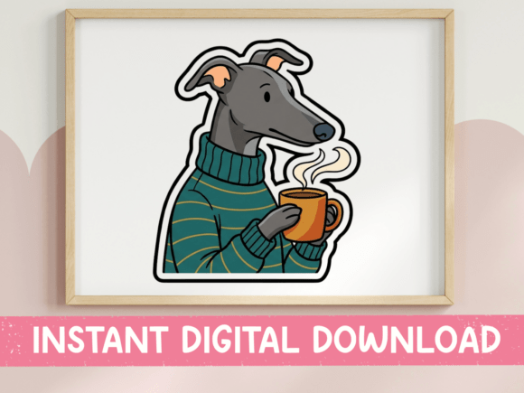 Cozy Greyhound Coffee Sticker Art Review
