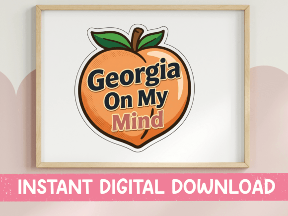Georgia on My Mind Peach Sticker