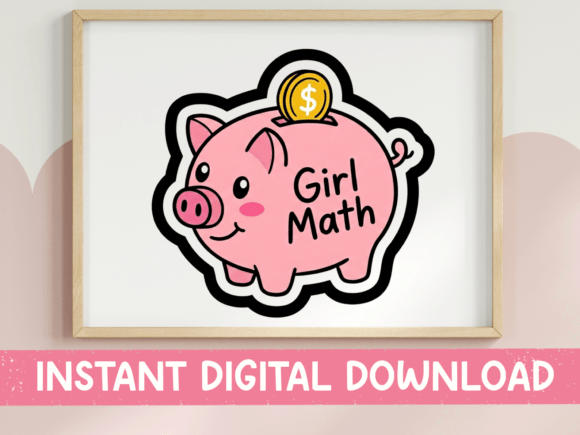 Girl Math Pink Piggy Bank SVG Review