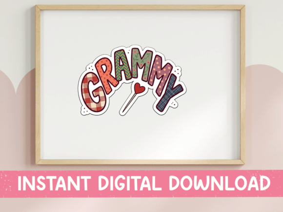 Grammy Bold Bubble Letter Sticker Design
