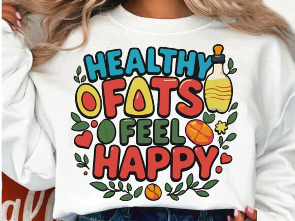 Healthy Fats, Happy Vibes SVG PNG Quote