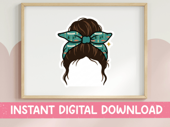 Messy Bun Teal Bandana SVG Review