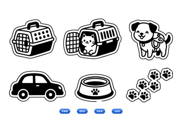 Pet Travel Clipart SVG Icons Review