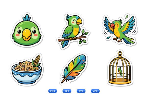 Tropical Parrot Sticker Clipart Review